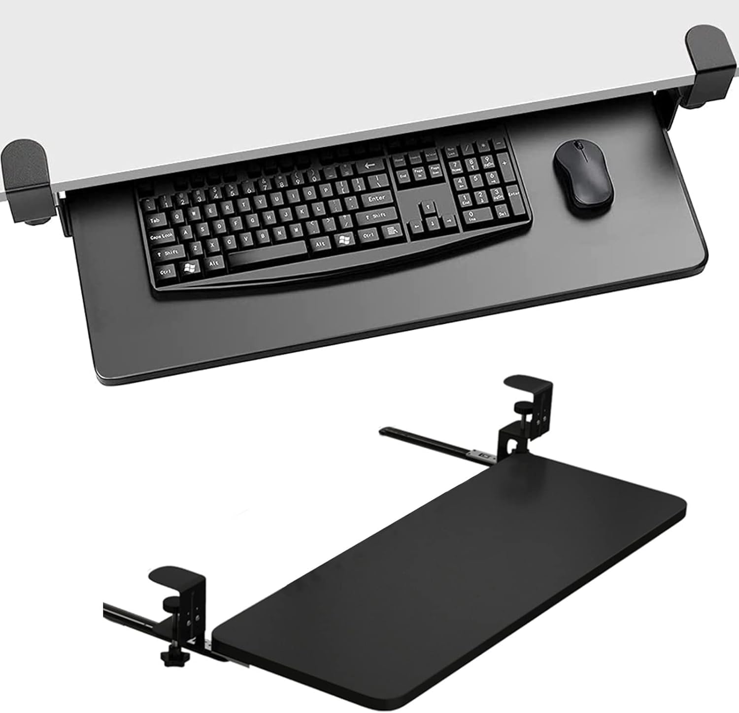 CVJdfhRE desk extender， Under Desk Sliding Keyboard Platform, Extra Wide Tray 520/650/750x250mm, Fits Full Size And Mouses(Teak,520 * 250 mm/21 * 10 Inch)