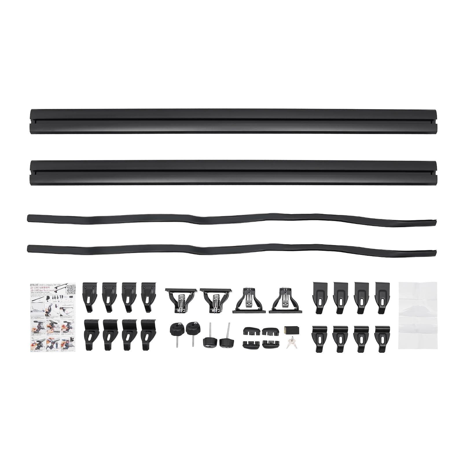 Baca universal de 130 cm, barras transversales, techo de coche con cerradura, soporta hasta 75 kg