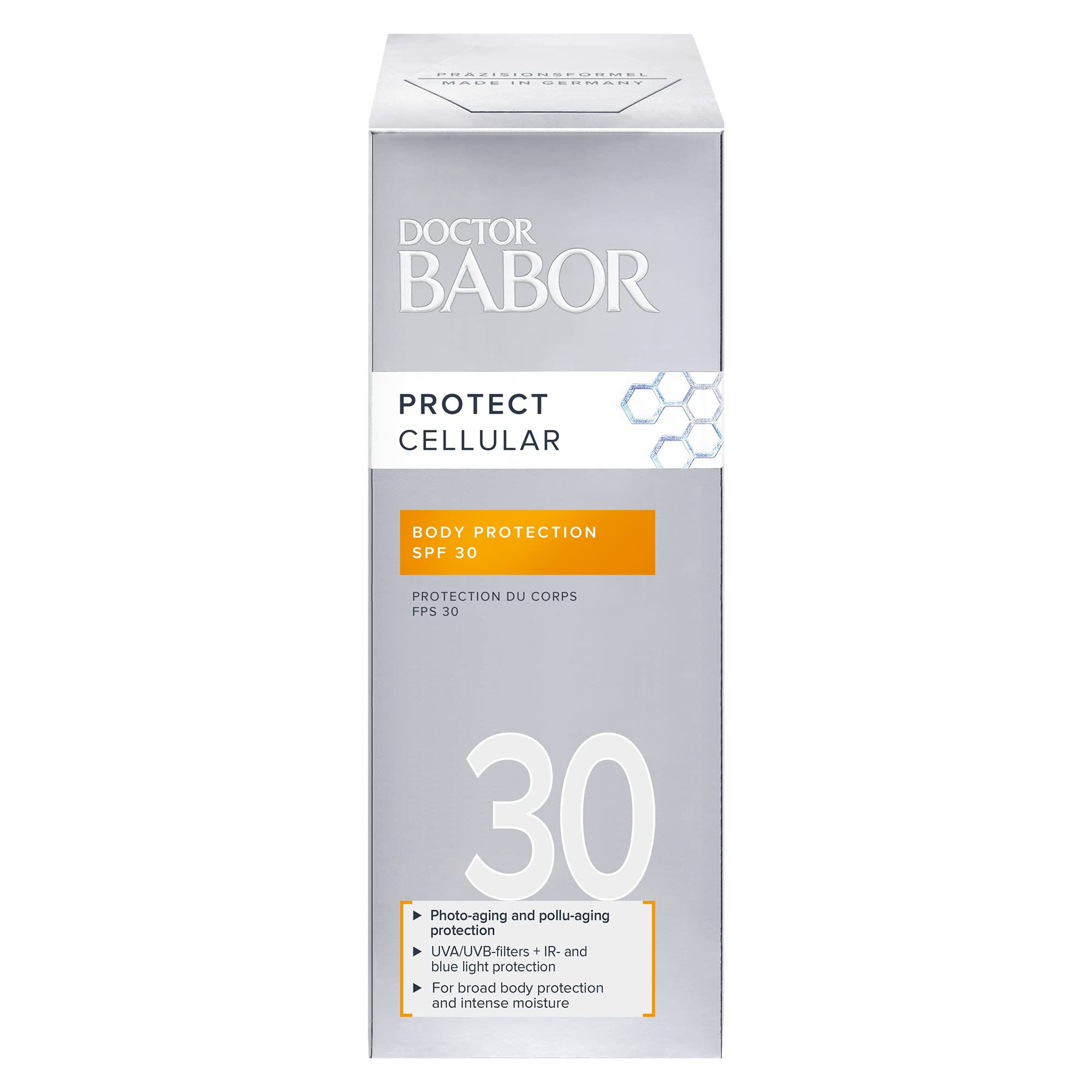Doctor Babor Body Protector SPF 30, nawilżający balsam do ciała o współczynniku ochrony przeciwsłonecznej, szybko się wchłania, z witaminą E, 1 x 150 ml