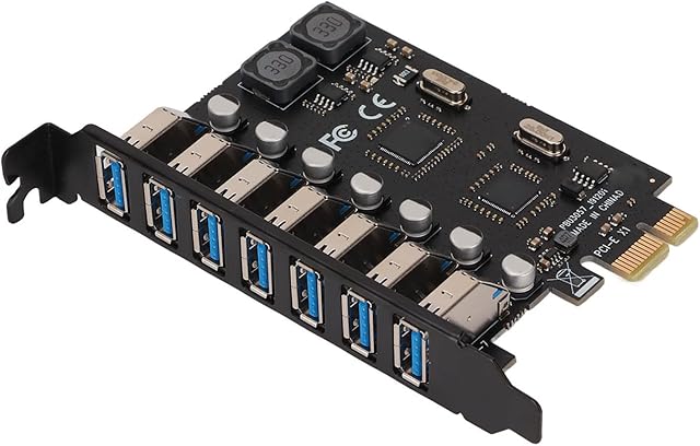 Placa de expansão PCIE para USB 3.0 Placa PCI Express com desempenho de hardware PCB estável 7 portas USB 3.0 via chip para Windows
