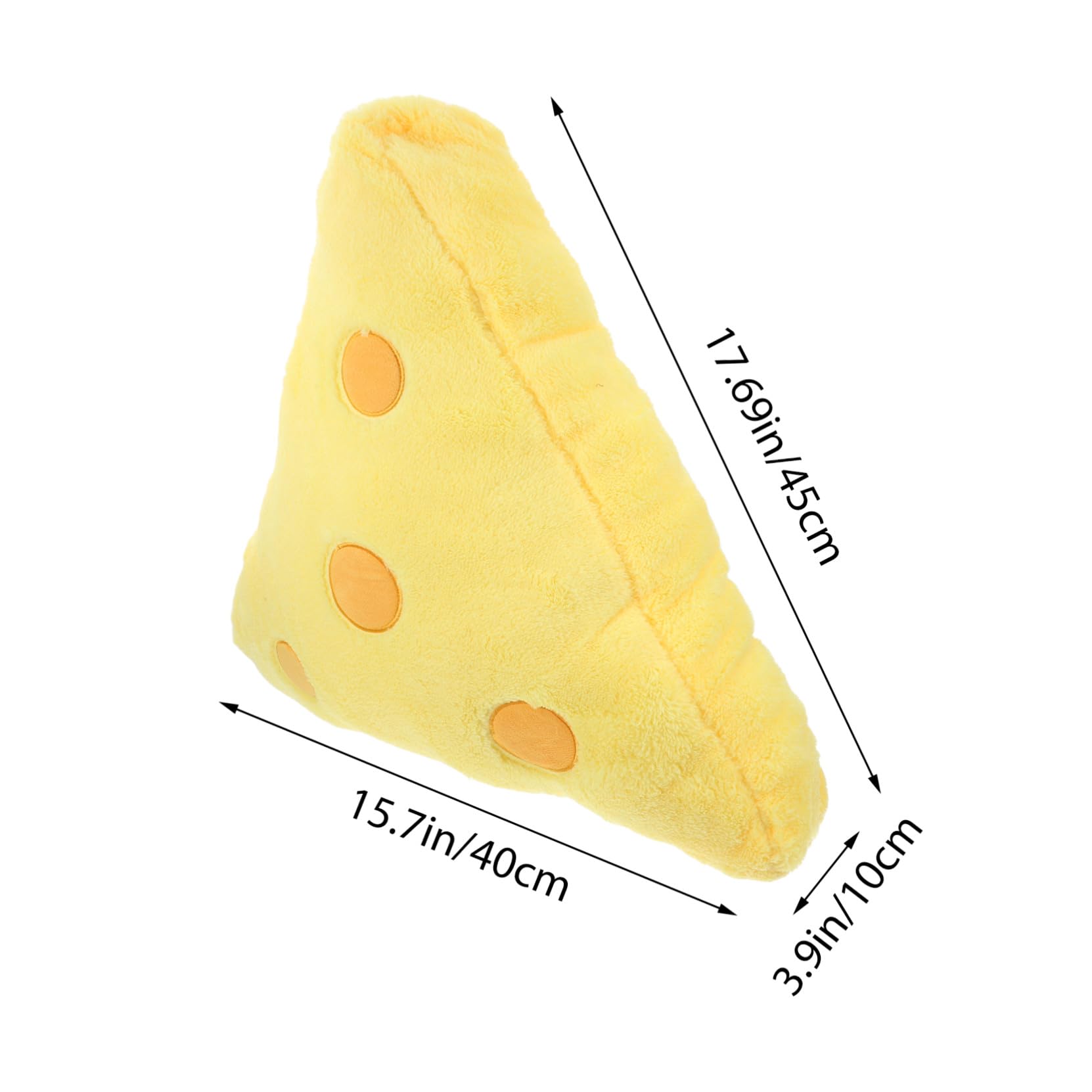 Cuscino a Forma di Formaggio in Peluche Realistico, Giallo, 1 Pezzo