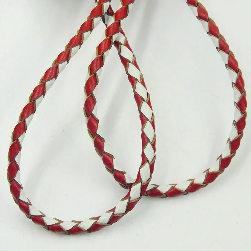 50M/Lotto 3MM Accessori per Gioielli Che realizzano Cordino in Pelle Intrecciata Marrone Scuro