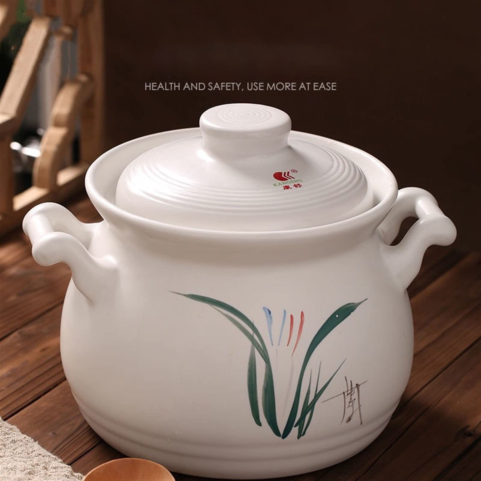 Gliniany Garnek Do Gotowania Podwójne Uchwyty Dutch Oven Z Pokrywką Nieprzywierający Ceramiczny Garnek Gotowania Gulaszu Gotowania Na Parze(6.2L)