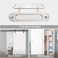 Vista 5 de MOROBOR Tiradores de puerta corredera empotrados ovalados, 2 tiradores de acero cepillado de aleación de aluminio para puerta de armario