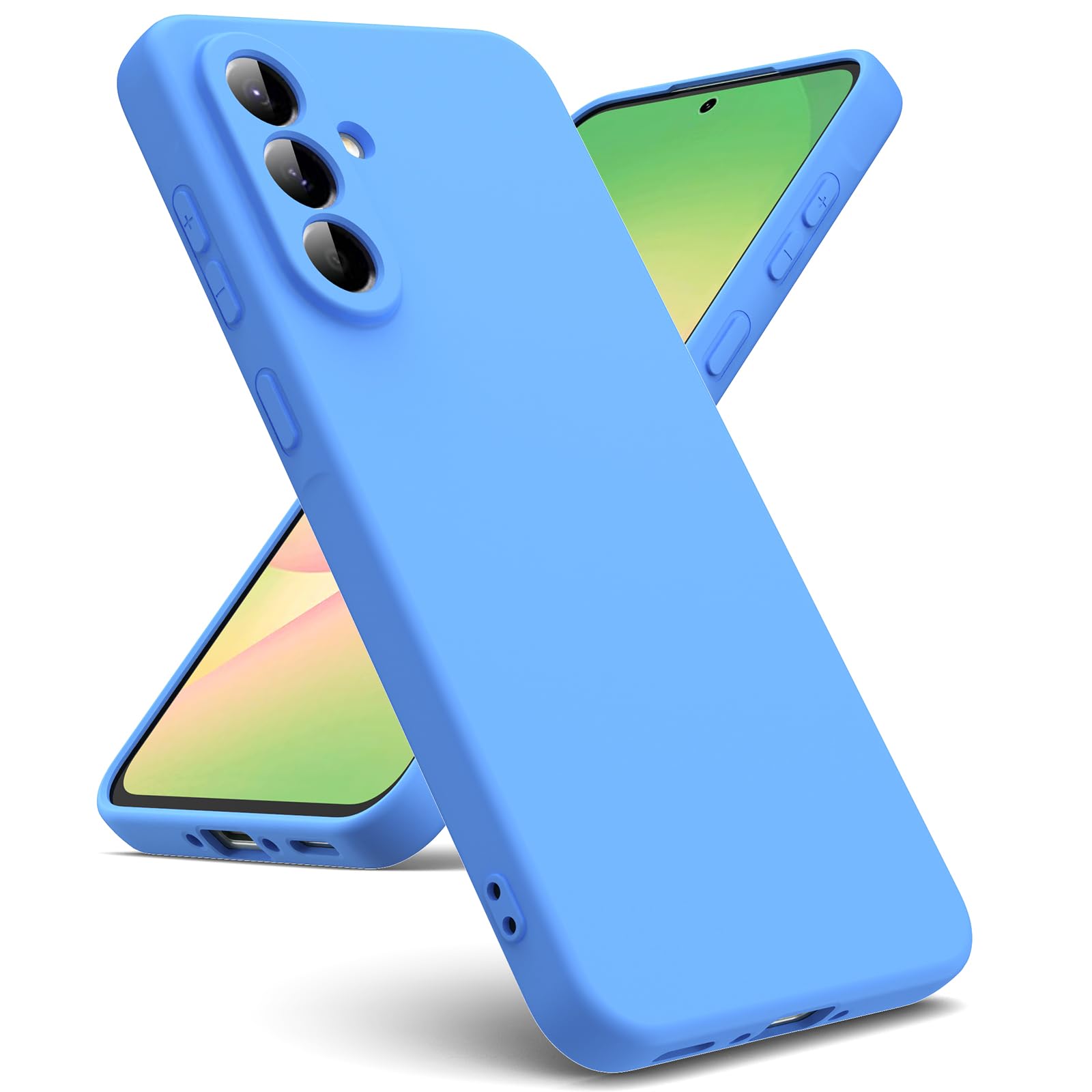 Oududianzi - Cover Compatibile con Samsung Galaxy A56 5G [Cover in Silicone Liquido] [Interno in Microfibra] Gomma Gel di Silicone Liquida Antiurto Custodia Cover A56 5G - SkyBlue