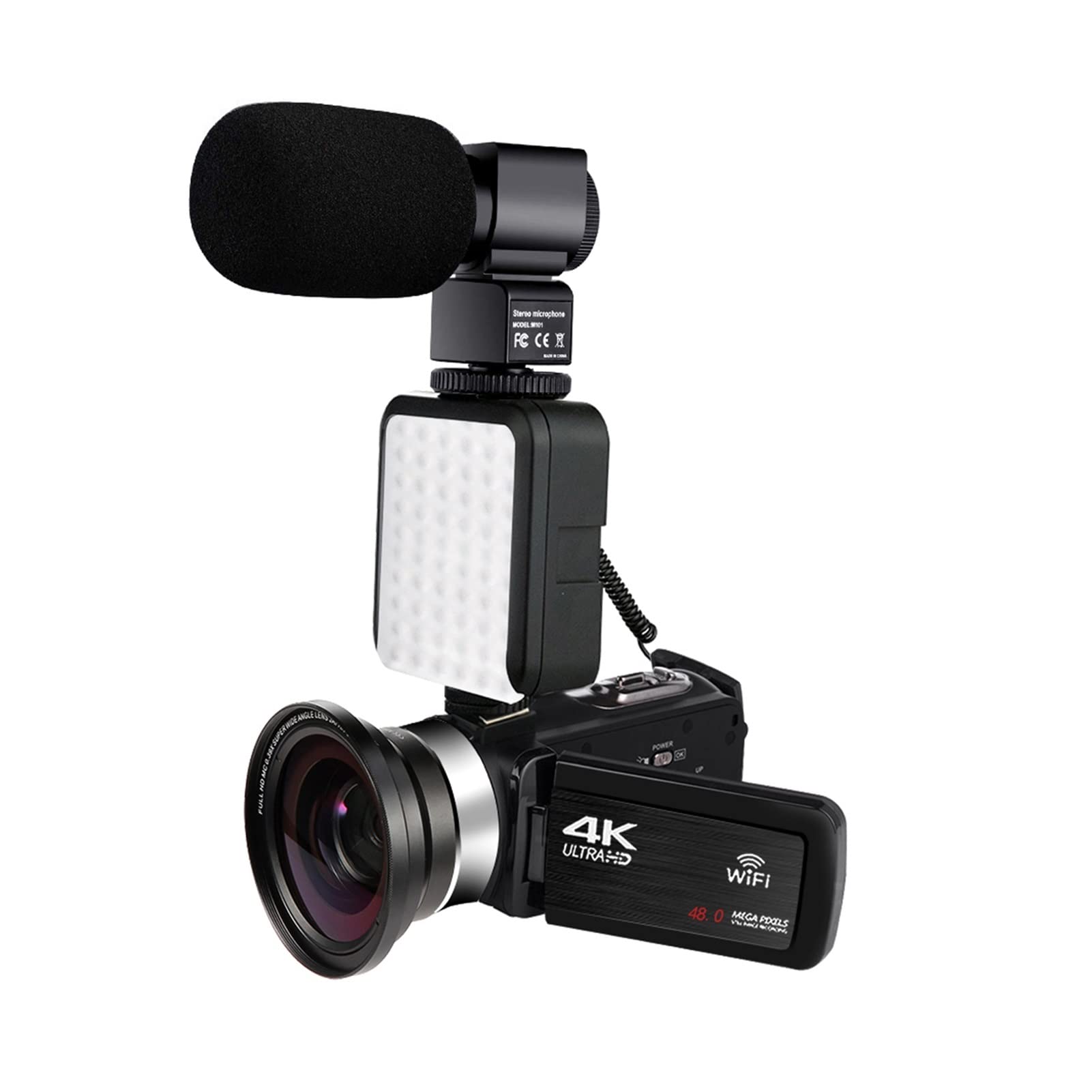 Enregistreur de vlog 4K avec zoom numérique 16X pour création de contenu