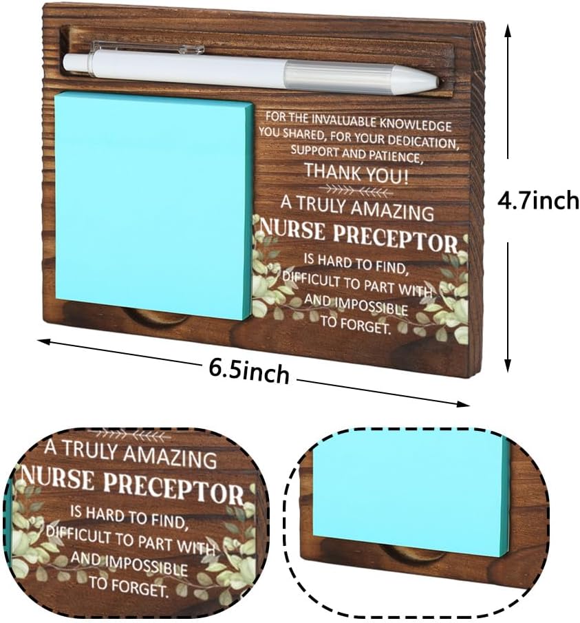 Inspirational Desk Organizer for Nurse Preceptors, Thank You Gift for Mentors, Appreciation Office Decor, Motivational Quote Engraved, Wooden Sticky Note Holder, LQQ29 image 5
