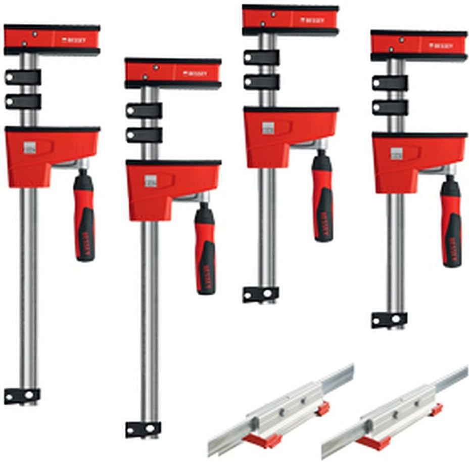 KREX2450 K Body REVO Clamp Kit, 2 x 24 In., 2 x 50 In. and 2 KBX20 Extenders - 1700 lbs Nominal Clamping Force. Spreader, and Woodworking Accessories - Clamps and Tools for Cabinetry