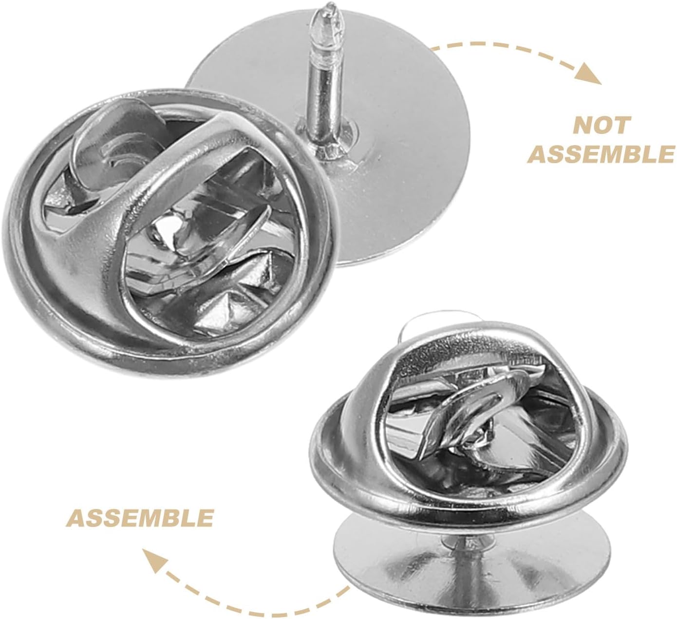 Metal Brooch Clasp Pin Backs 150 Sets for Lapel Pins