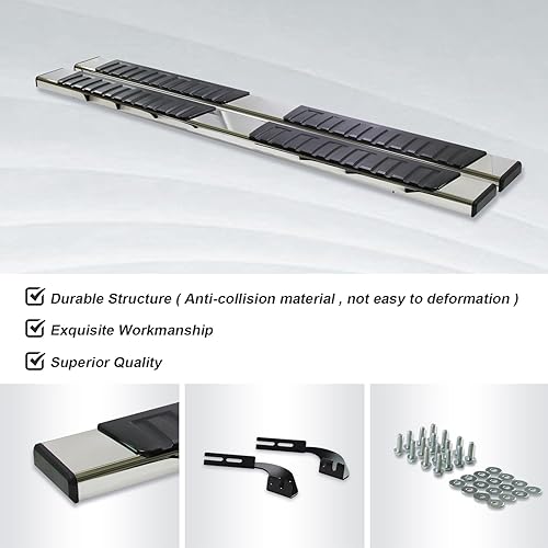 Miniatura 9 de Estribos laterales de aluminio, escalones laterales de camión Nerf Bars L+R para 200720082009201020112012201320142015201620172018201920202021 Tundra