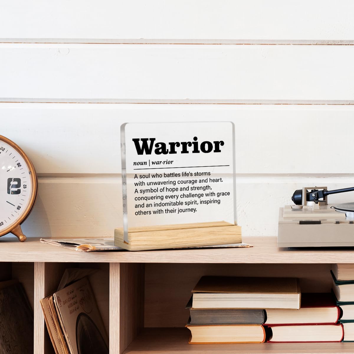 Inspirational Cancer Gift Recovery Get Well Gifts for Men Women, Cancer Survivor Gifts Warrior Definition Acrylic Desk Plaque Sign Home Decor - Image 5
