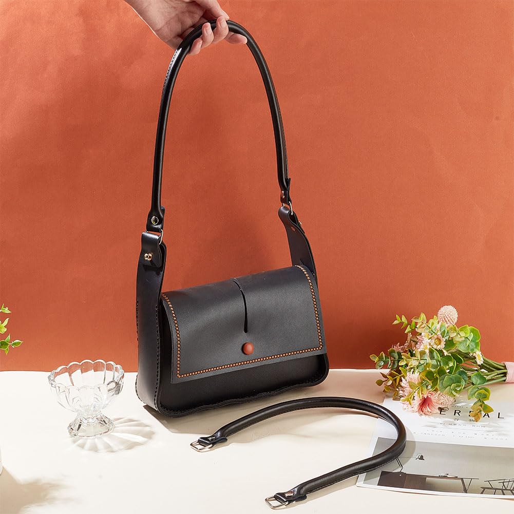 PH PandaHall 2Pcs 62Cm Imitatie Lederen Tas Riem Korte Naaien Tas Handgrepen Voor Handtas Portemonnee Portemonnee Reparatie Vervanging, Donker Khaki