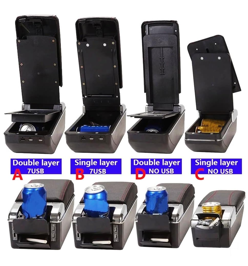 Rehausseur d'accoudoir de voiture Boîte de rangement pour accoudoir console centrale Compatible avec Suzuki Pour Swift (2005-2023)