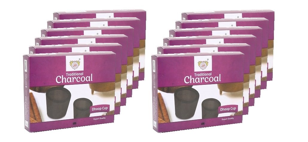 J.P.Perfumery Works Traditional Charcoal Dhoop Cup -144 pcs