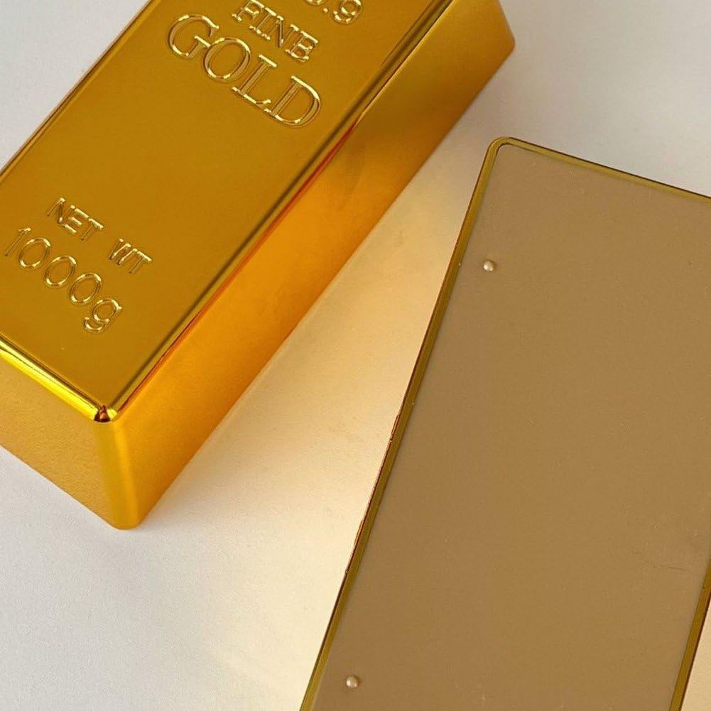 Lingot D'or Brillant HONMEET – Déco Fête, Accessoire En ABS Doré – 16,5 X 7,6 Cm