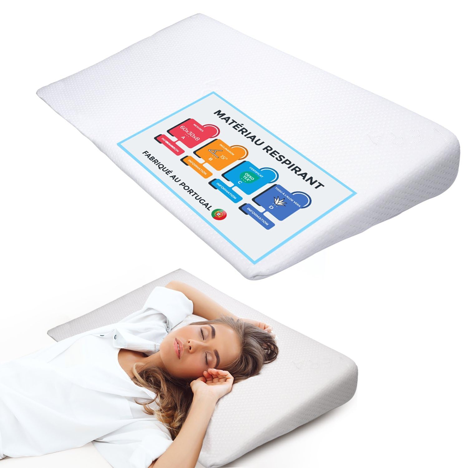 Oreiller Orthopédique Cervical Ergonomique à Mémoire de Forme - Médical