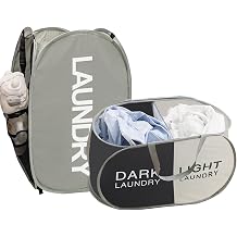 2 Pack Pop Up Laundry Hamper Storage Basket for Dirty Clothes Portable Organizing for Bathroom Bedroom College Dorm