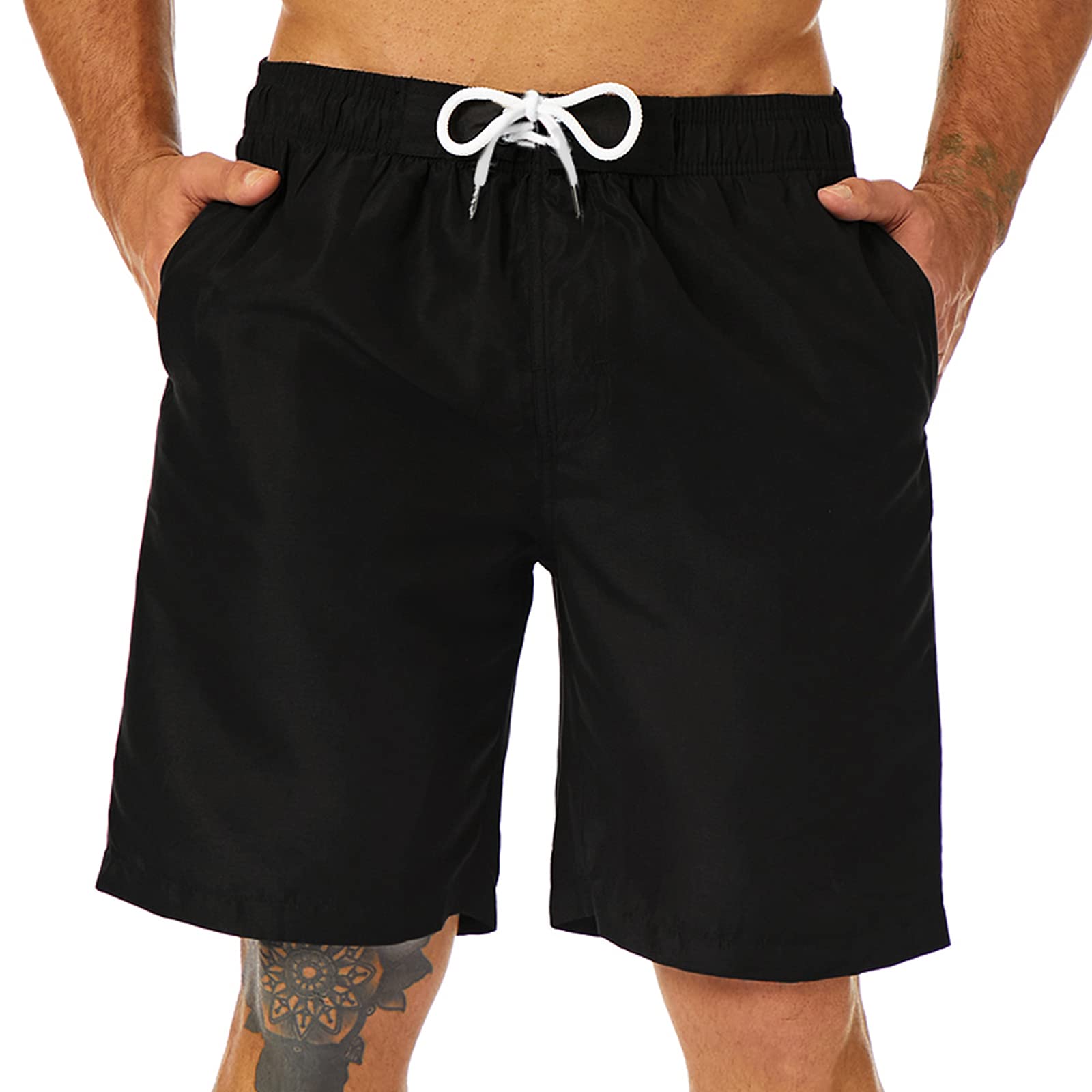 Mens Swim Trunks Long, Quick Dry Mens Boardshorts, 9 Inches Inseam Mens