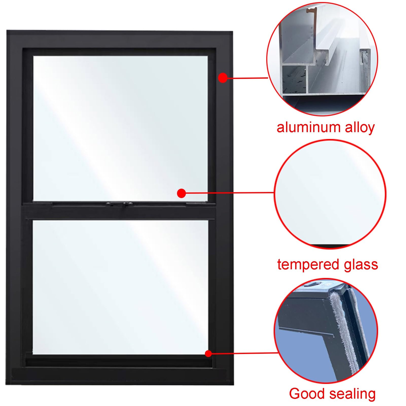 Finestra di servizio per camion di cibo in lega di alluminio – Supporto scorrevole verticale con maniglia per fienili e garage (45 x 80 cm) – perfetto per catering mobile ed eventi all'aperto