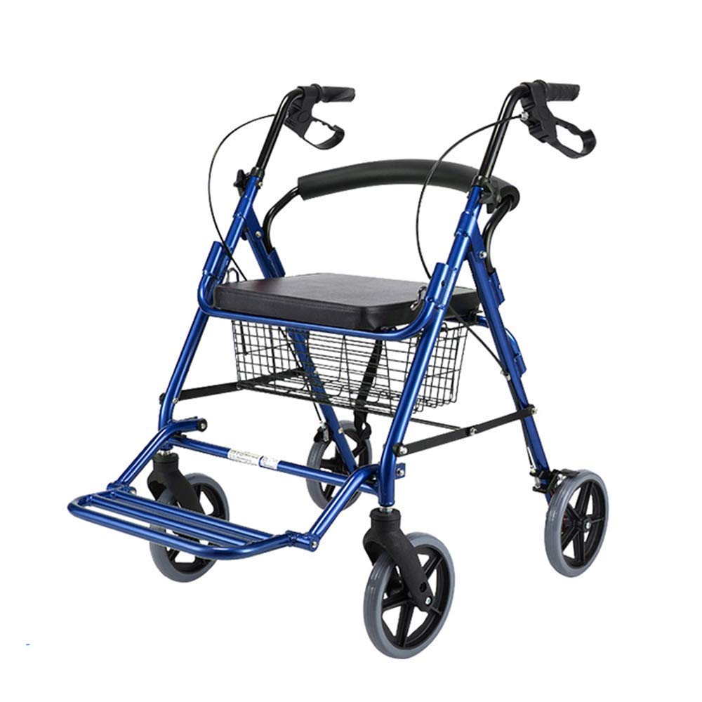 Deambulatore Elettrico per Sedia a rotelle con Sedile, deambulatore in Lega di Alluminio con Ruote da 8 Pollici Supporta Fino a 350 libbre, deambulatore Medico, Bordeaux Interesting