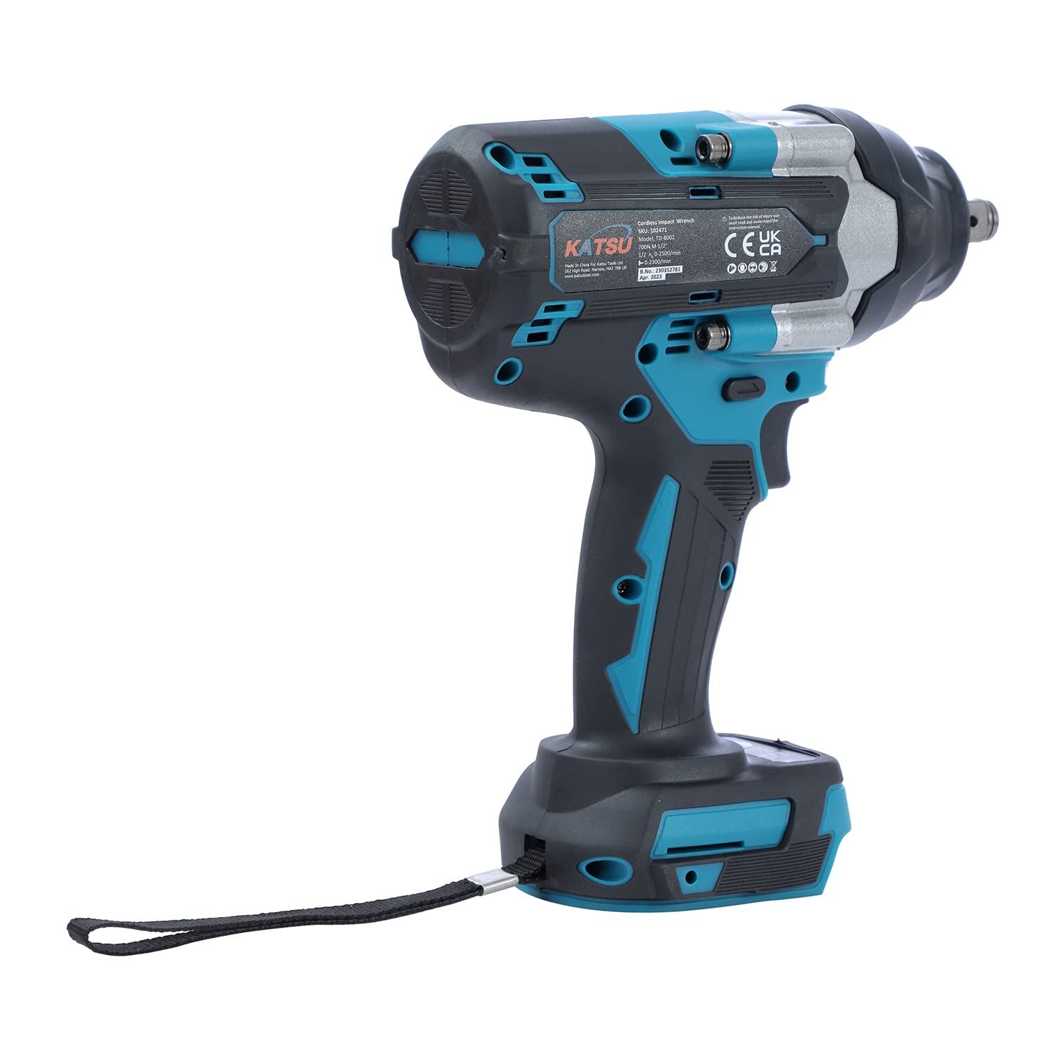 KATSU FIT-BAT Llave de impacto inalámbrica sin escobillas de 21 V, 1/2 pulgada, 700 N.M, llave de impacto eléctrica con batería de alto par con motor sin escobillas, sin batería ni cargador 102471
