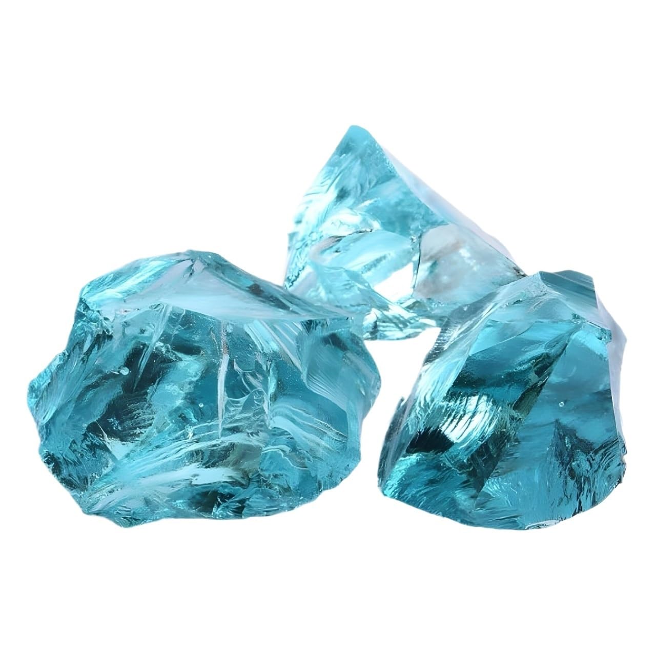 La Pietra del Pesce, Ghiaia Artificiale di Cristallo di Vetro Azzurro for Acquario, Decorazione for Interni, Diverse Dimensioni(3-5cm1000g)