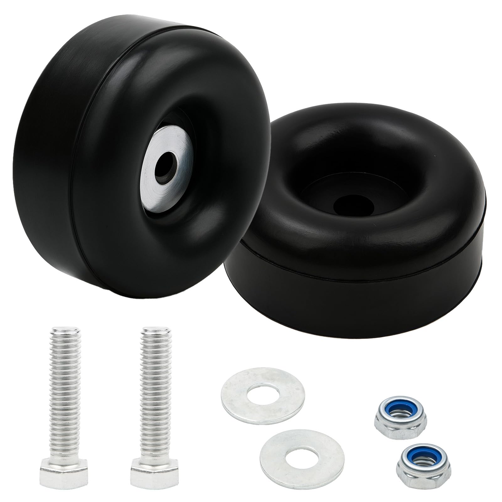 Heavy Duty Rubber Anti Vibration Feet Pads - 2-Pack with Screw Kits for Generators, Pressure Washers, Air Compressors, Pumps - 1 x 2.5 Inch Universal Vibration Isolators & Shock Absorbers