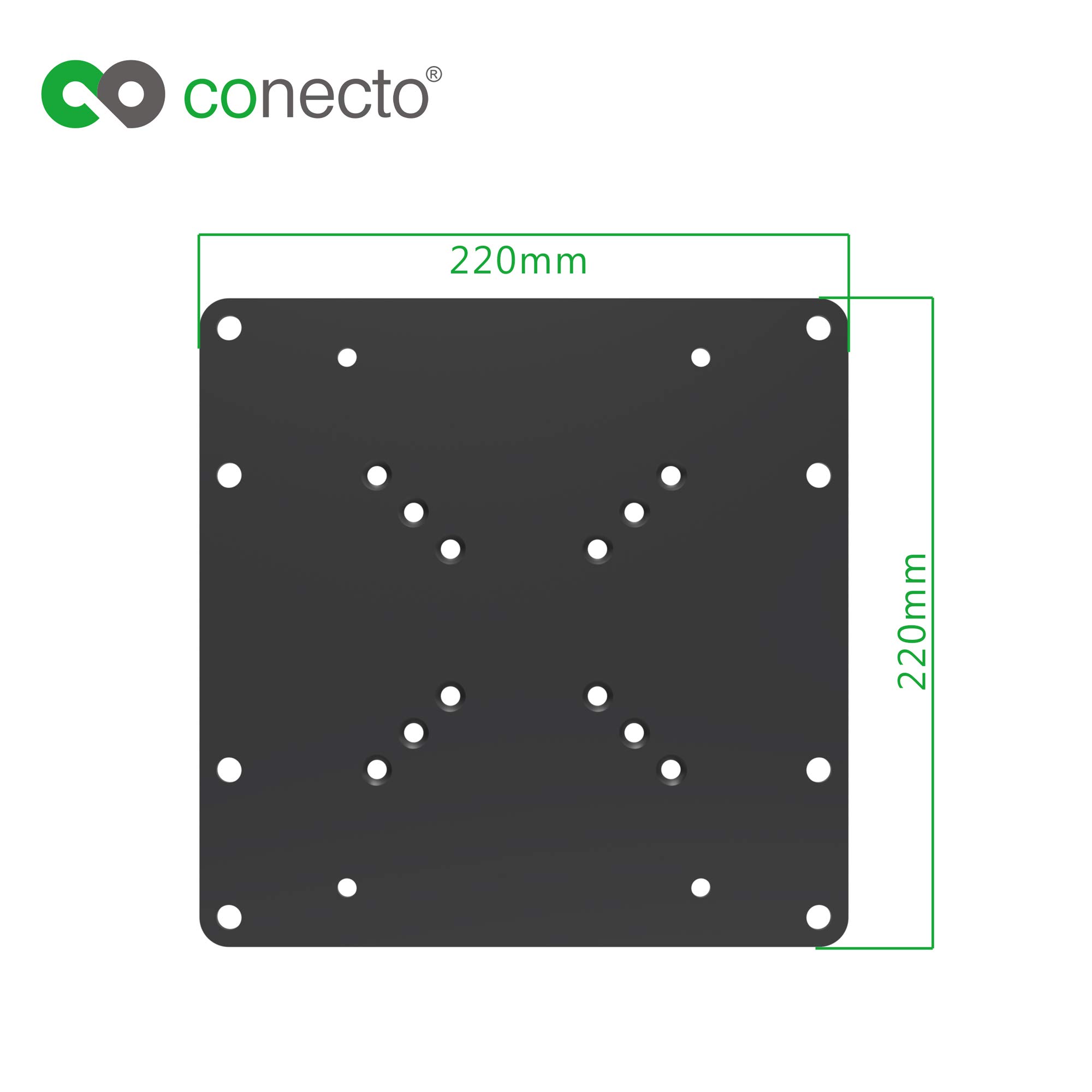 conecto CC50305 uniwersalny adapter VESA VESA 50x50 do 200x200, 1-częściowy, czarny