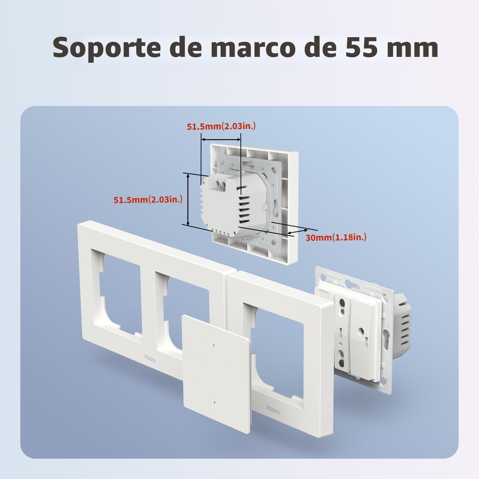 Aqara Interruptor de Luz Inteligente H2 UE (4 Elemento 2 Canales, 2 en 1 Neutro), Thread/Zigbee, Interruptor de Pared Inteligente con Matter over Thread, Compatible con Apple Home, Alexa, Google Home