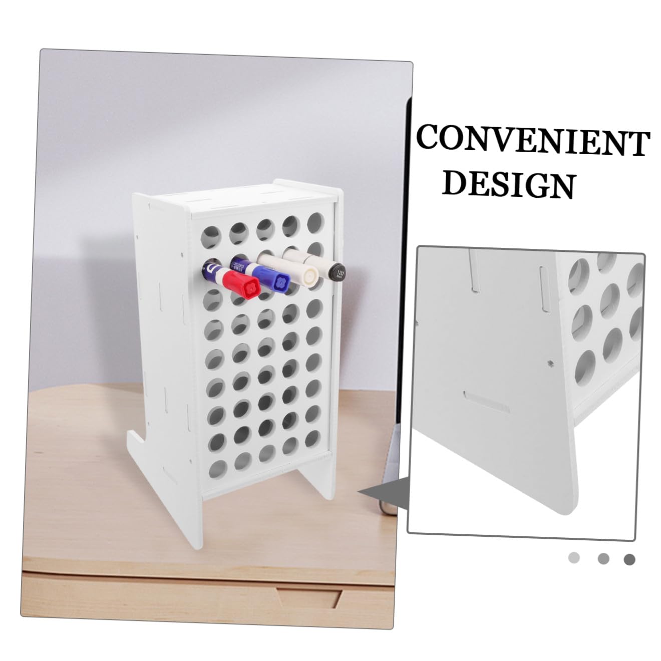 Organizador De Escritorio Multifuncional 45 Compartimentos, Caja Para Guardar Bolígrafos y Estante Para Artículos De Papelería, Diseño Inclinado, Adecuado Para Oficina y Escuela