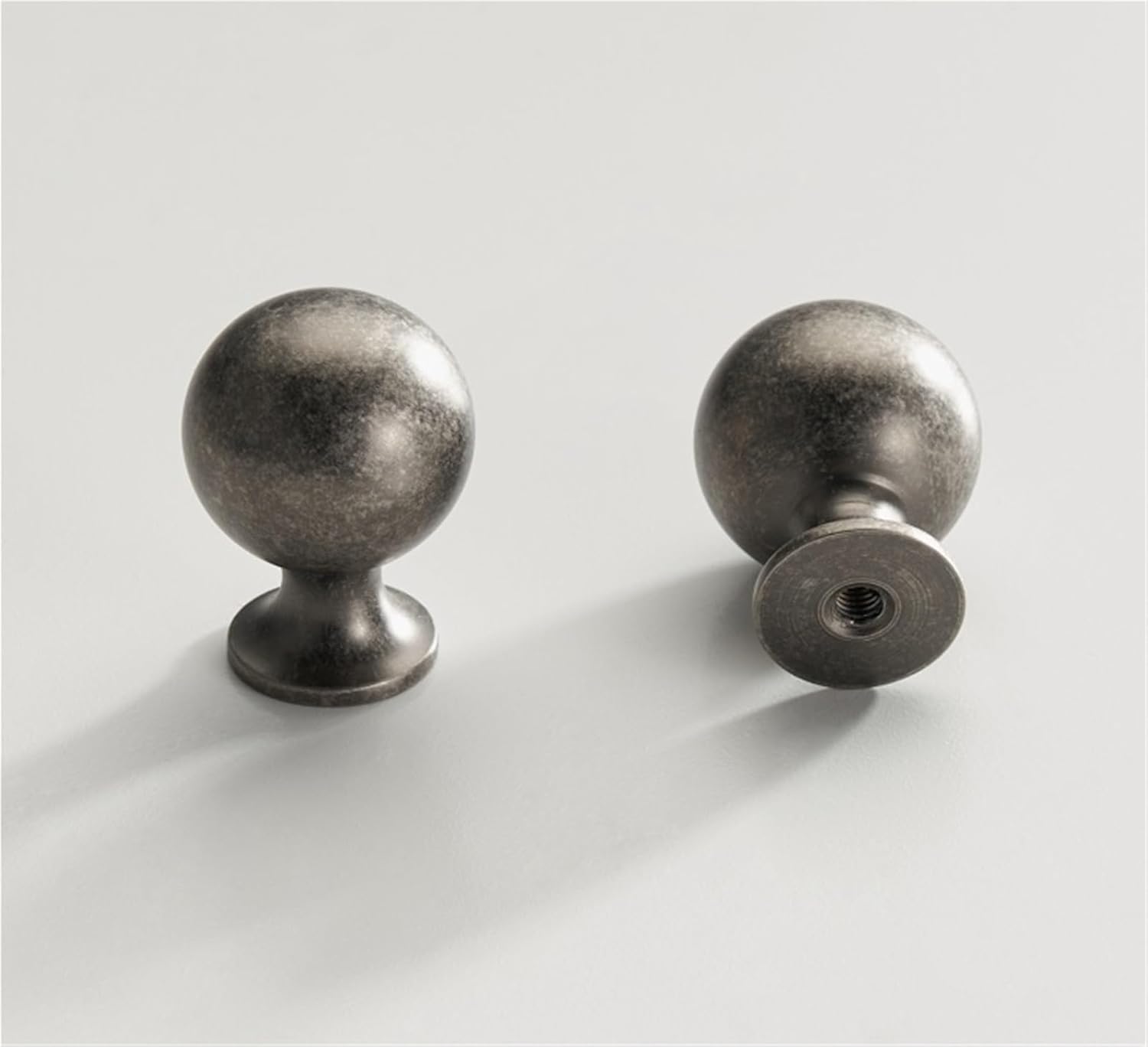 Solid Brass Antique Silver Round Arched Handle Cabinet Knobs Wardrobe Door Cloakroom Pull 1Pcs(CH084-Silver-N22)