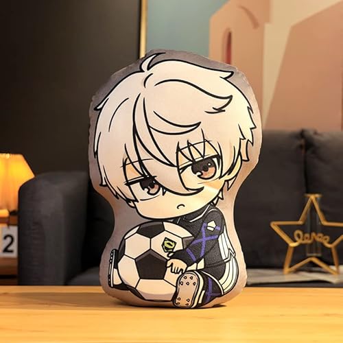 Xinchangda Cuscino in peluche Blue Lock, motivo anime Seishiro Nagi, morbido e carino, con stampa di personaggi, imbottito, regalo di compleanno per ragazze e ragazzi Xinchangda Cuscino in peluche Blue Lock, motivo anime Seishiro Nagi, morbido e carino, con stampa di personaggi, imbottito, regalo di compleanno per ragazze e ragazzi