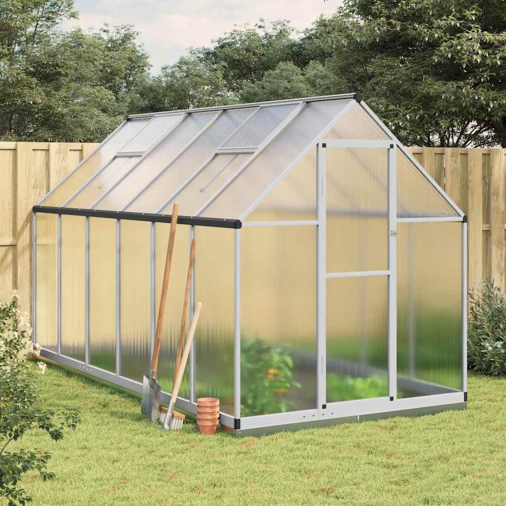 Serra con telaio per fondamenta, 334 x 169 x 202 cm, in alluminio e policarbonato, resistente ai raggi UV, per giardinaggio hobby, casa di pomodori, coltivazione di piante, balcone, terrazza