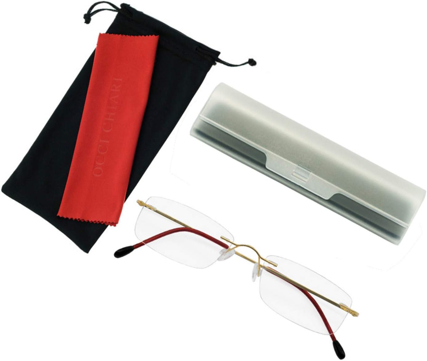 OCCI CHIARI Reading Glasses 3.0 For Women Men Trendy Reader with Titanium Frameless Clear Lens 1.0 1.5 2.0 2.5 3.0 3.5 1.25 1.75 2.25 2.75 - Image 6