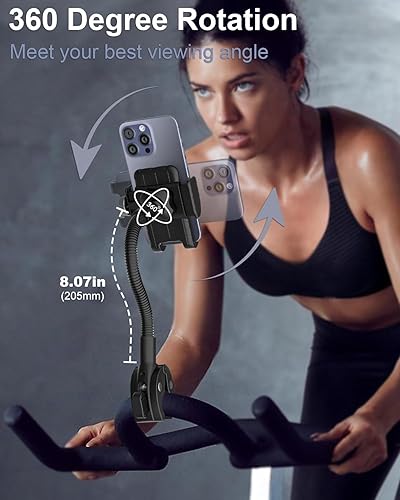 Miniatura 2 de Soporte de teléfono para manillar de bicicleta, abrazadera de montaje de teléfono de motocicleta con cuello de cisne, clip de teléfono celular para