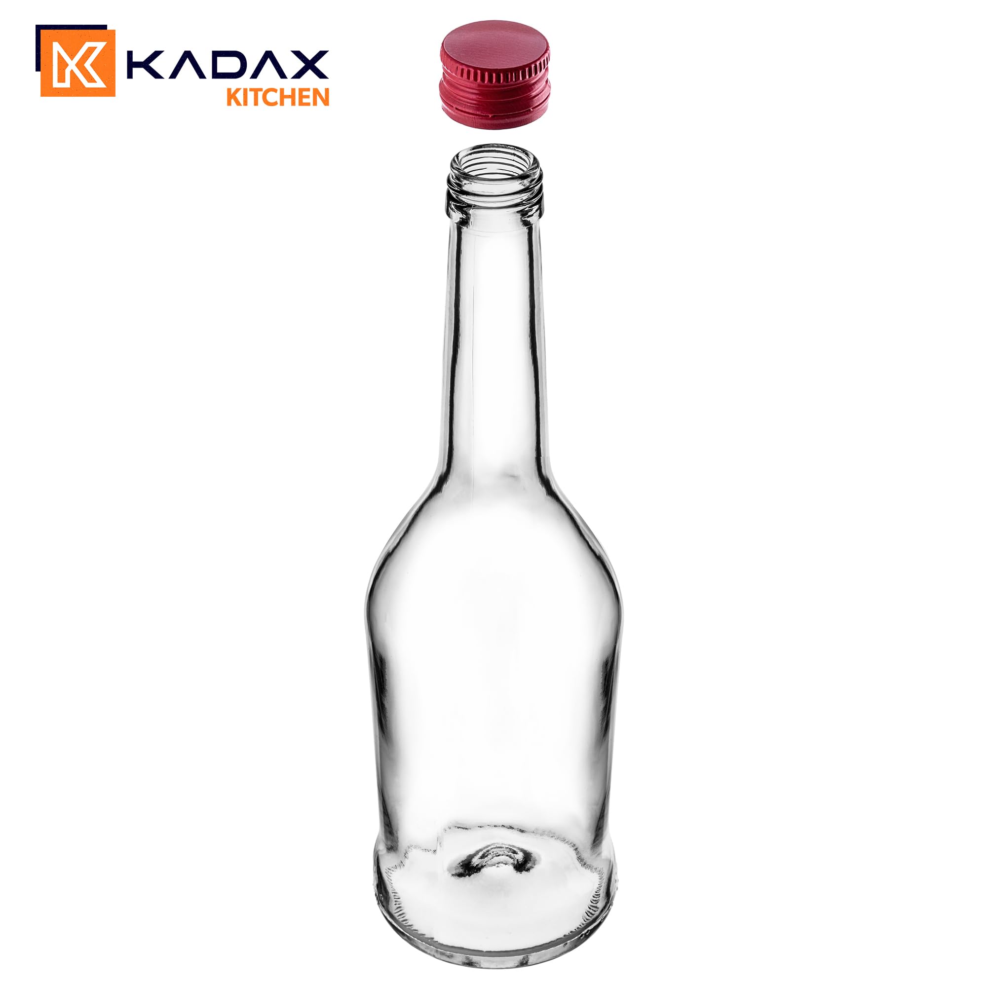 KADAX Juego de 50 botellas de licor de 500 ml, botellas vacías para llenar aceite, vinagre, licor, vino y licor, botellas de cristal, botellas de licor, botellas de zumo (rojo)