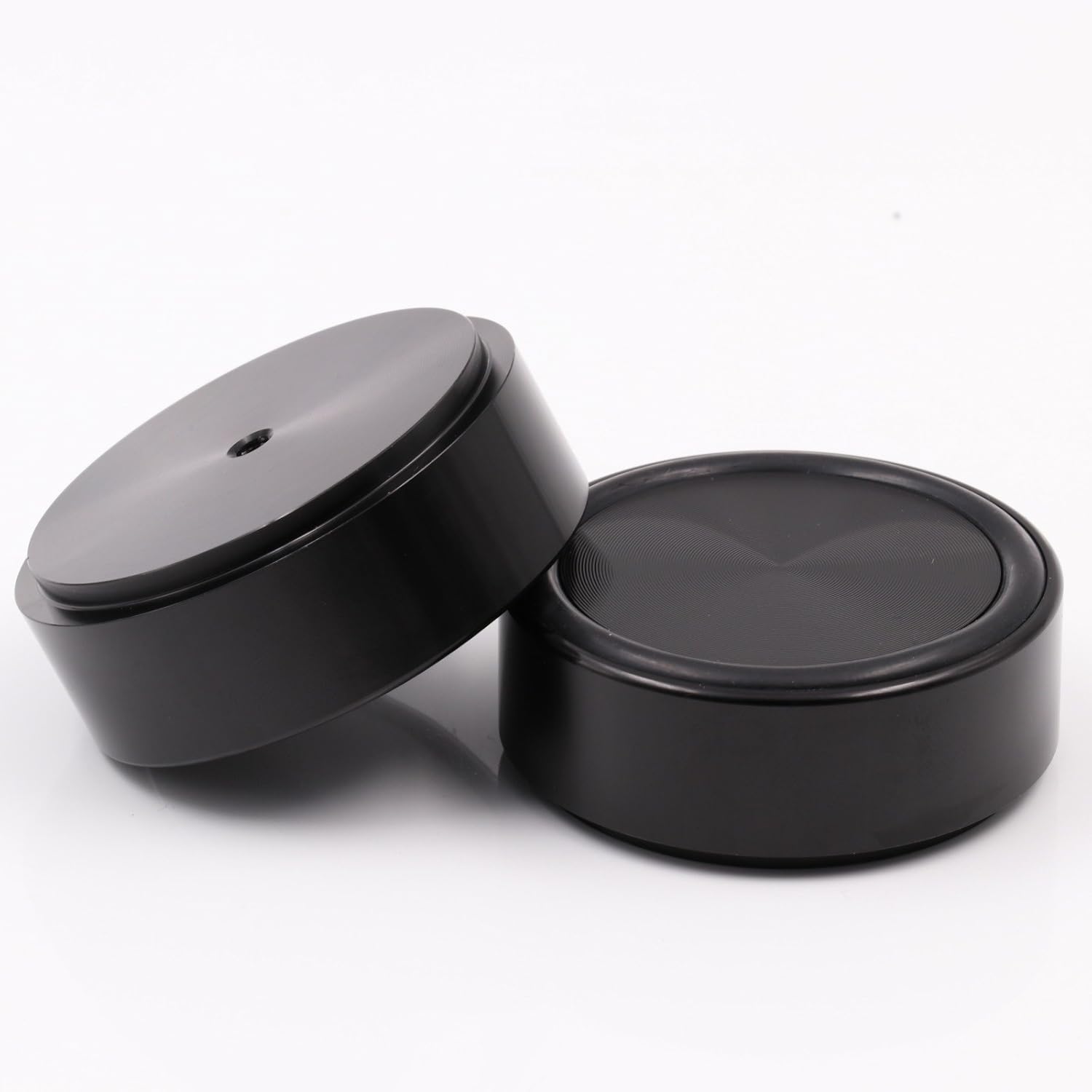 58x22mm Machined Full Aluminum Amplifier Speaker Isolation Feet Stand Turntable Recorder Studio Monitor Vibration Pad Cone Floor Base Set of 4 (Gold)