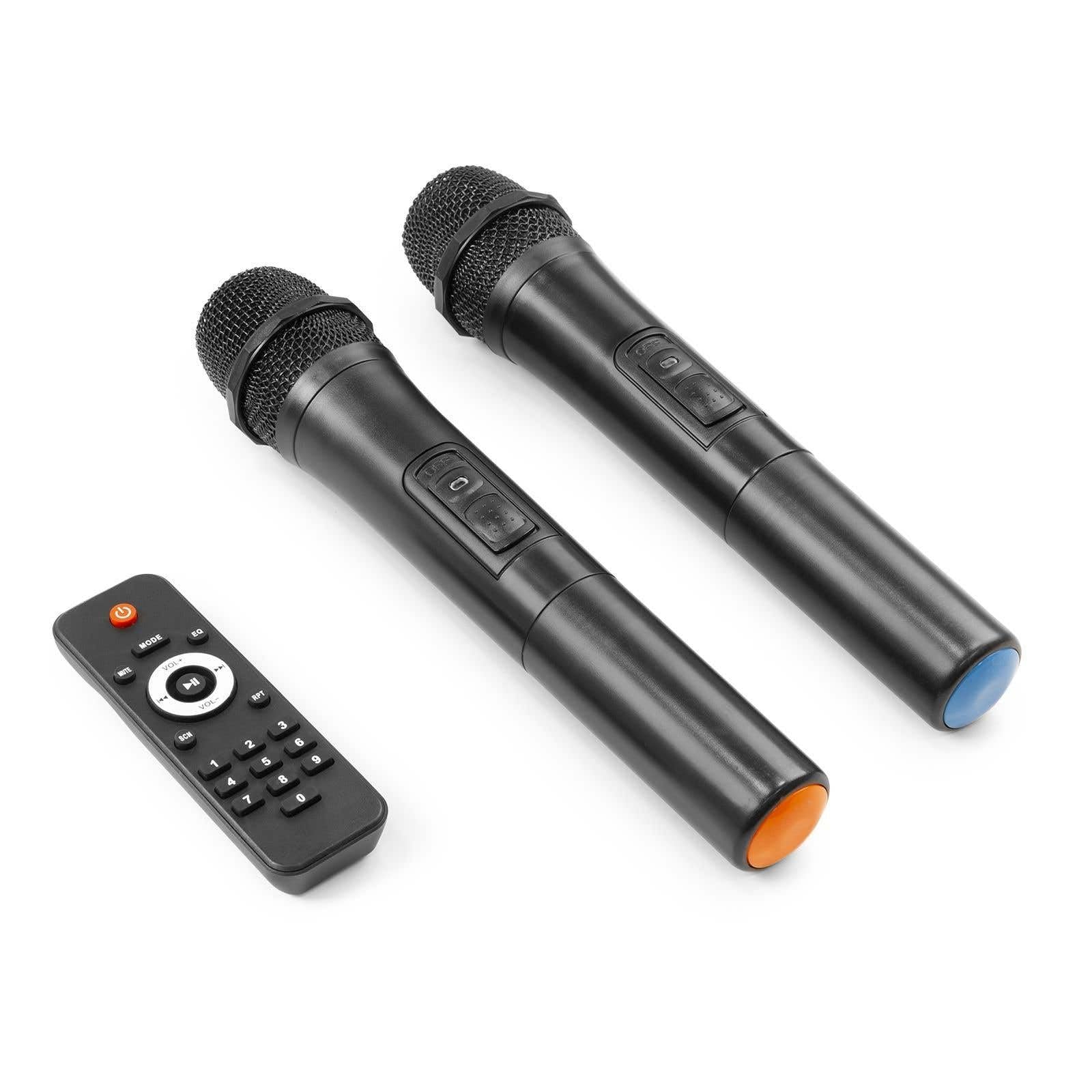 Vonyx Verve46, Akku Partybox Bluetooth Lautsprecher Groß, 1000W, 2 UHF Mikrofonen, MP3, Mobile PA Anlage Komplettset, Party Lautsprecher mit Fernbedienung - Schwarz