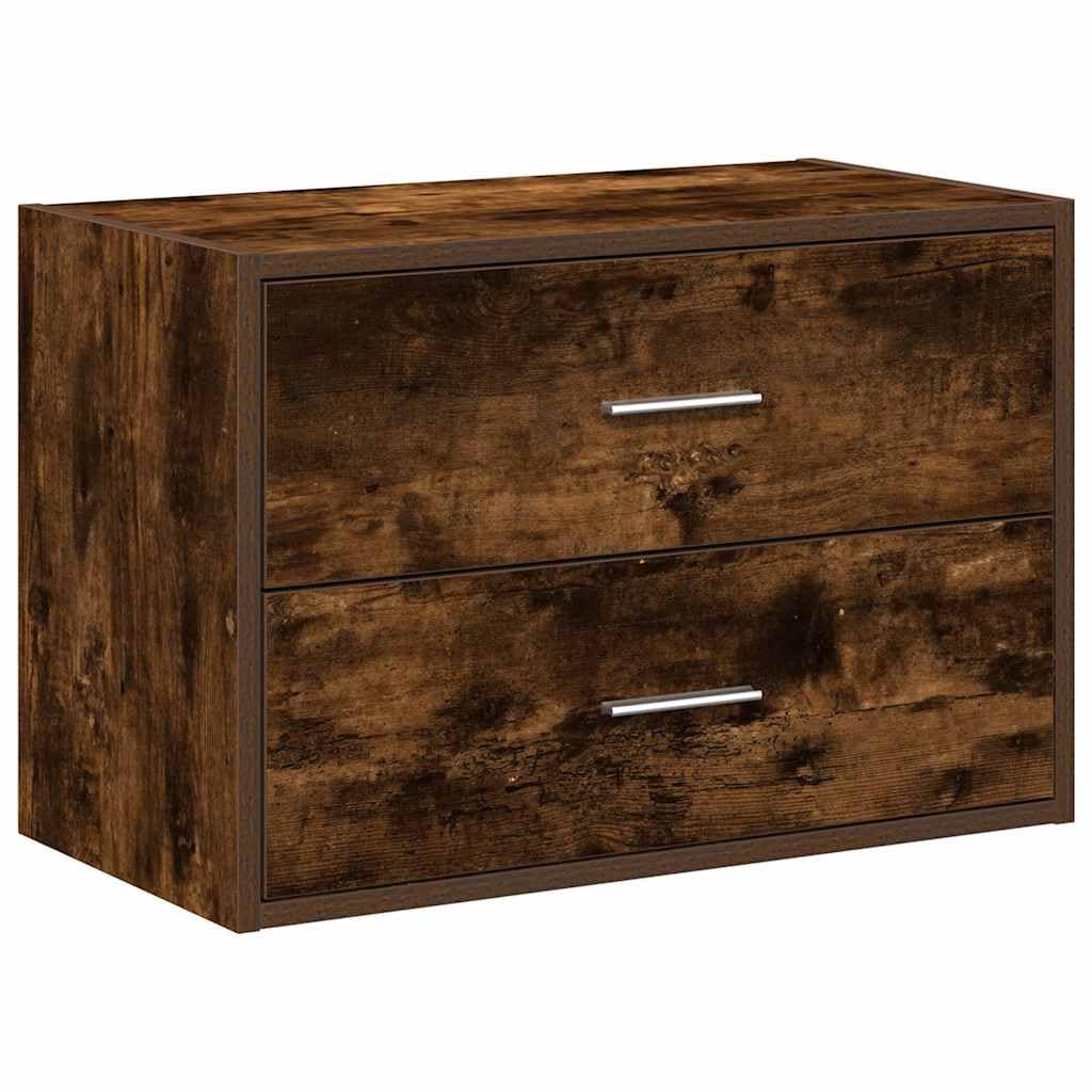 vidaXL Cabinet with 2 Drawers Smoked Oak 60x31x40 cm Engineered Wood — image 1