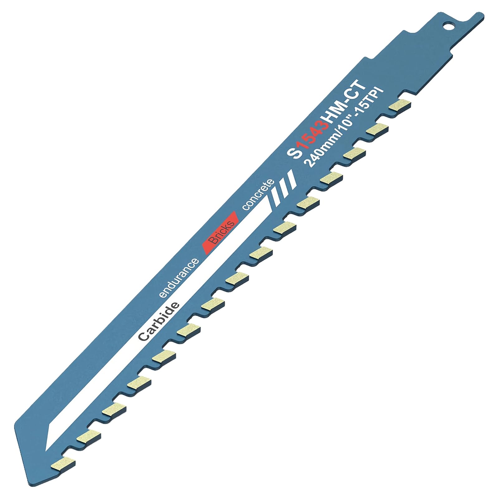 Hojas de Sierra Sable 240 mm Sierra de Sable S1543 Cuchilla Sierra Sable de Carburo para Metal Madera Hormigón Poroso Ladrillo Placa de Cemento