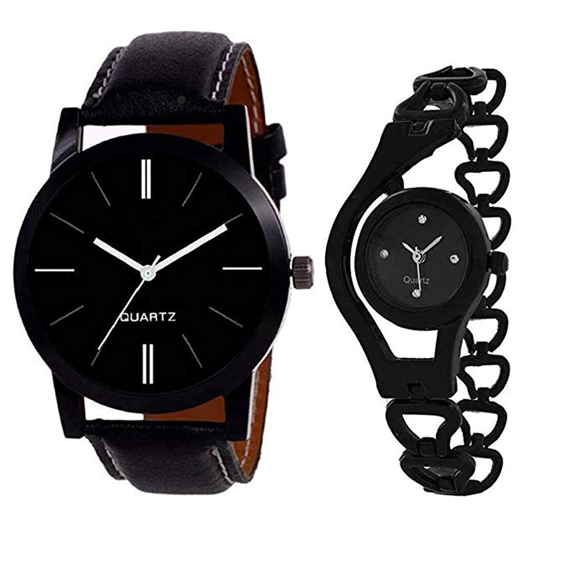 The Shopoholic Analogue Men & Womens Watch (Black Dial Black Colored Strap) (Pack of 2) (B07MZ7119G) Amazon Price History, Amazon Price Tracker