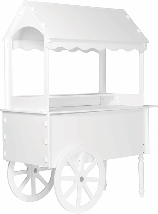Vintage Candy Cart Display Stand with Wheels - Decorated Dessert Cart for Parties, Birthdays & Weddings - Easy to Assemble