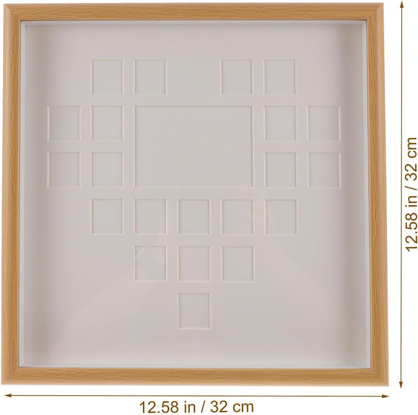 Luxshiny Heart Shaped 22 Grid Wooden Picture Frame for Kids Artwork