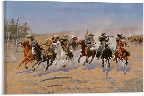 Vista 8 de 10 pinturas famosas de Frederic Remington – Póster artístico en lienzo de la mañana fría en la gama, arte de pared y arte de pared, póster moderno