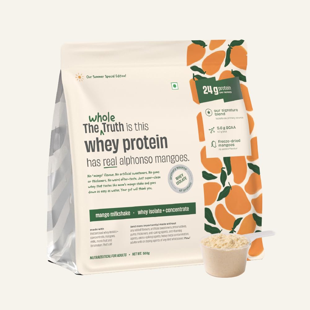 The Whole Truth Whey Protein Isolate + Concentrate Blend | Cold Coffee | 500g (1.1 lbs) | 24g Protein | 6.3g BCAA — Amazon image 16