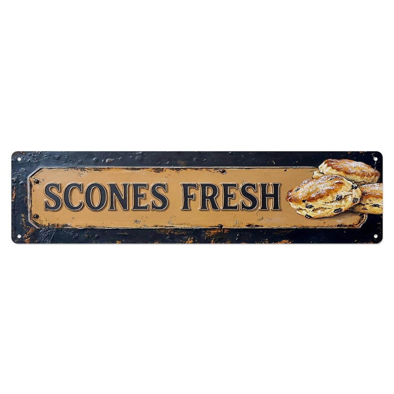 Vintage Scones Fresh Baked Farmhouse Metal Tin Sign
