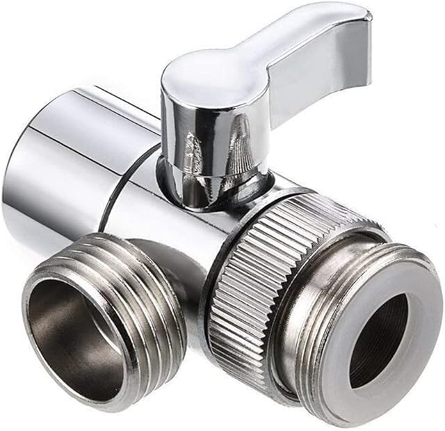 Diverter Valve Shower Attachment,Diverter Valve,Alloy Shower Faucet 2 Way Diverter Valve,Brass Diverter Valvefor Kitchen Sink Faucet or Bathroom