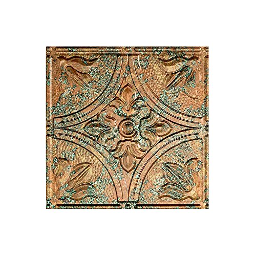 FASÄDE Traditional Style/Pattern 2 Decorative Vinyl Glue Up Ceiling Panel in Copper Fantasy (12X12 Inch Sample)