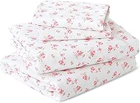 MUXHOMO Queen 4-Piece Microfiber Sheet Set, Breathable Cooling Deep Pocket 16" OEKO-TEX Certified Floral Pink Bedding