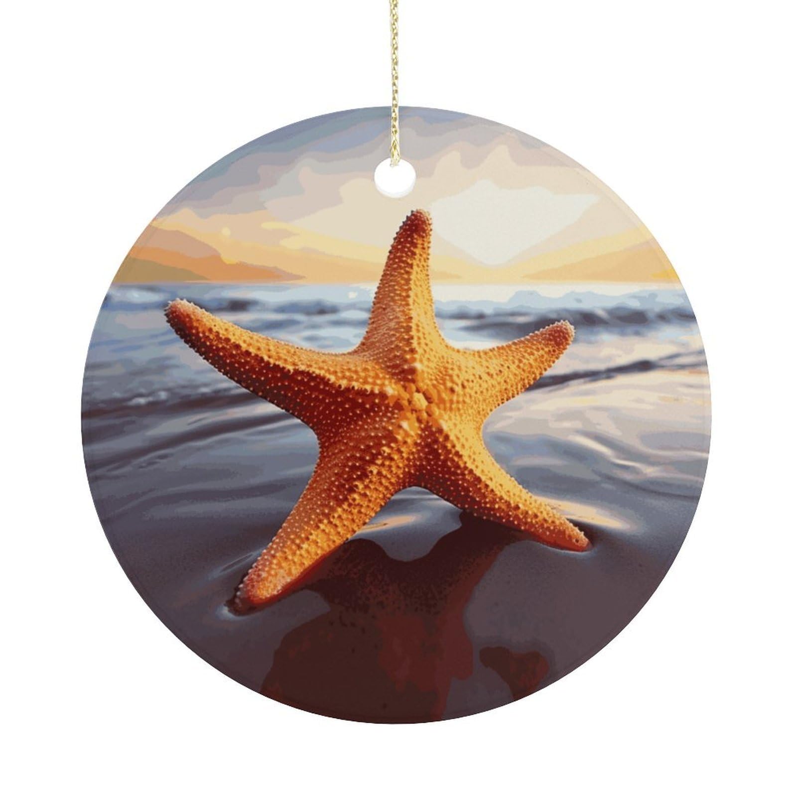 Adfgyerh Women's Style Starfish Hanging Ceramic Ornaments, Christmas Tree Decorations, Funny Home Decor Gifts For Sisters & Work Best Friends